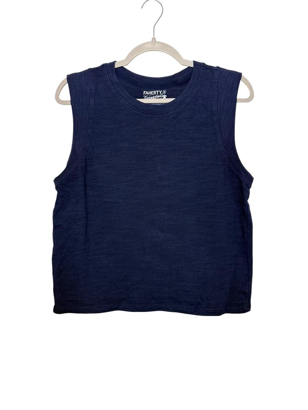 Faherty Sunwashed Slub Muscle Tank‎ Women M Navy Blue Summer Comfort